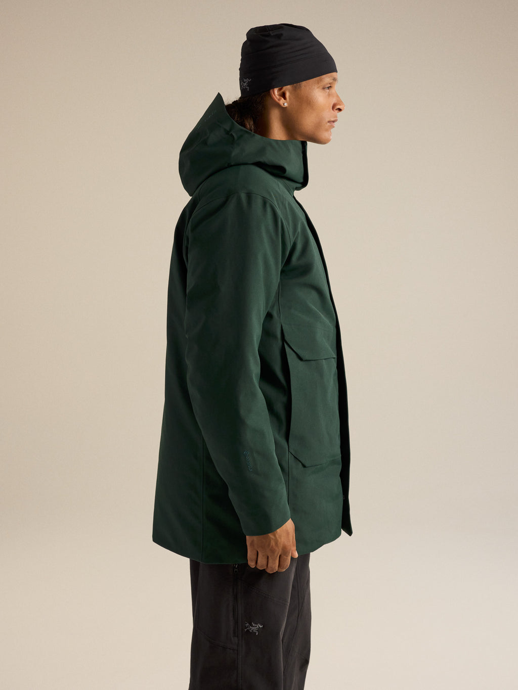 Therme Down Parka Dark Jade Side View