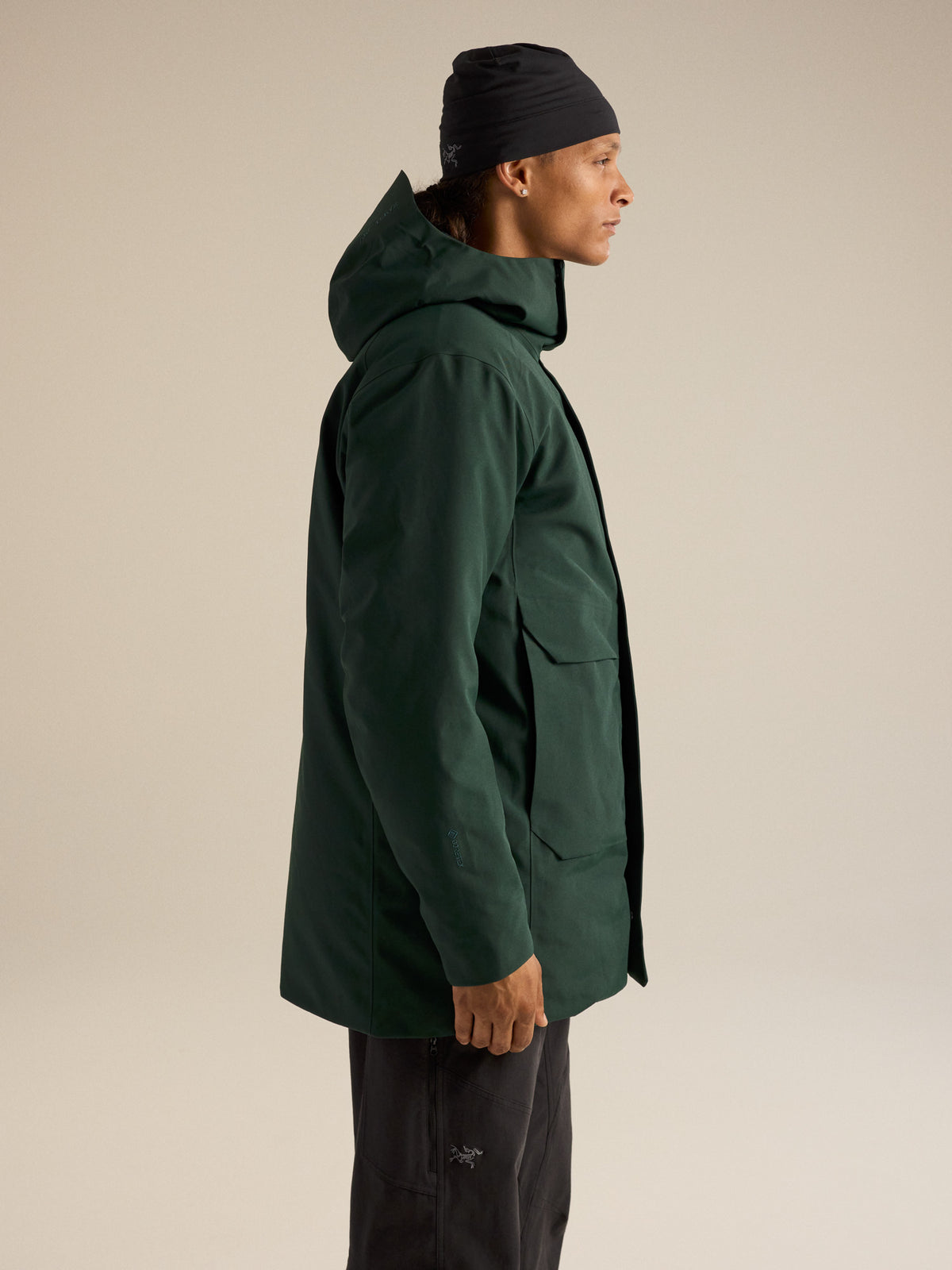 Therme Down Parka Dark Jade Side View