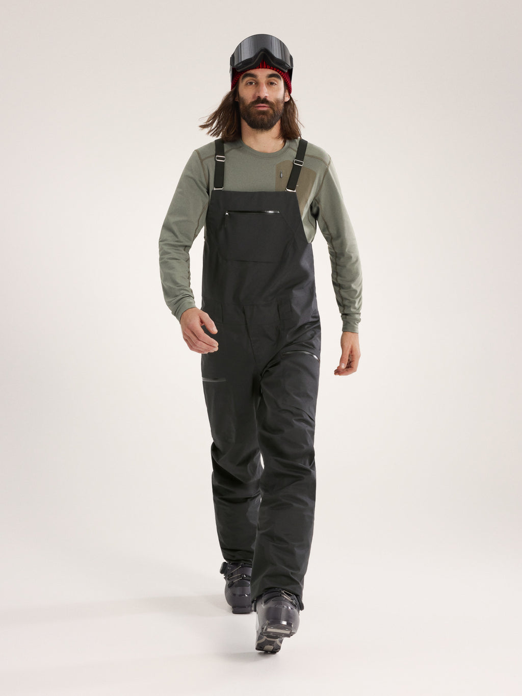 Sabre Bib Pant Black Front View