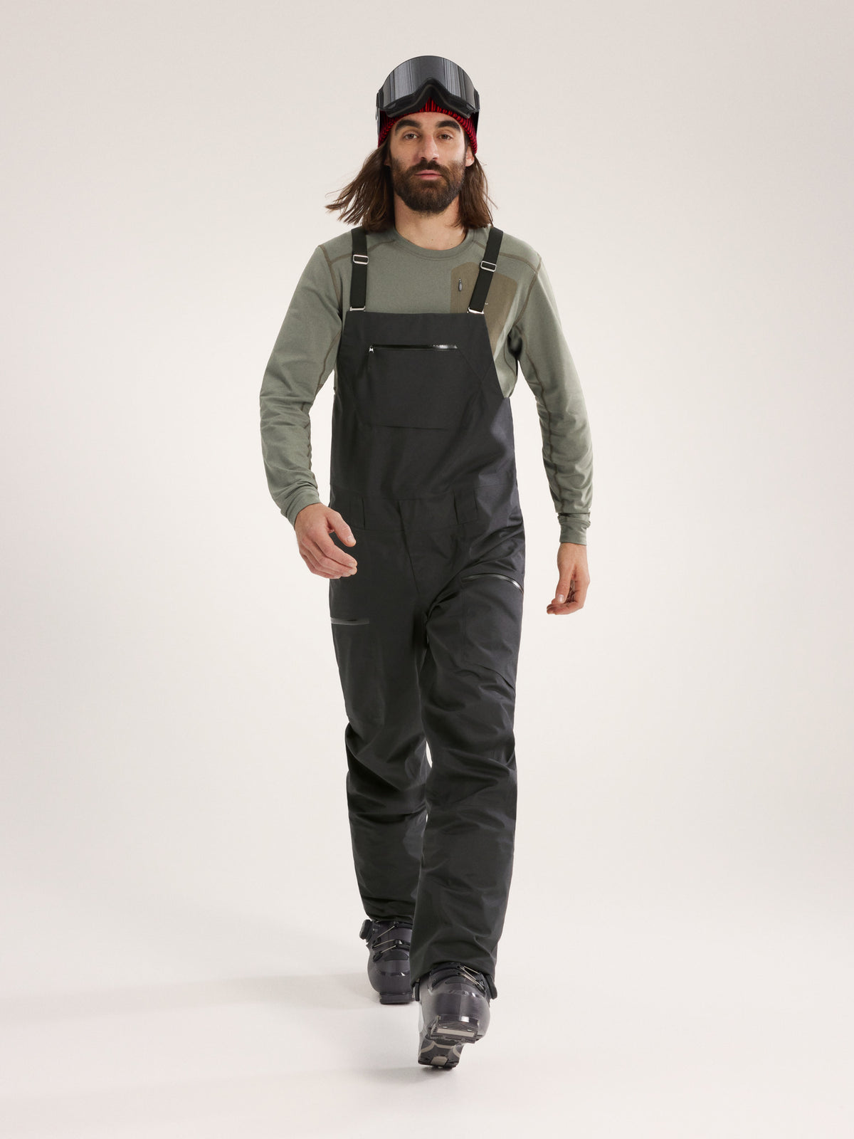 Sabre Bib Pant Black Front View
