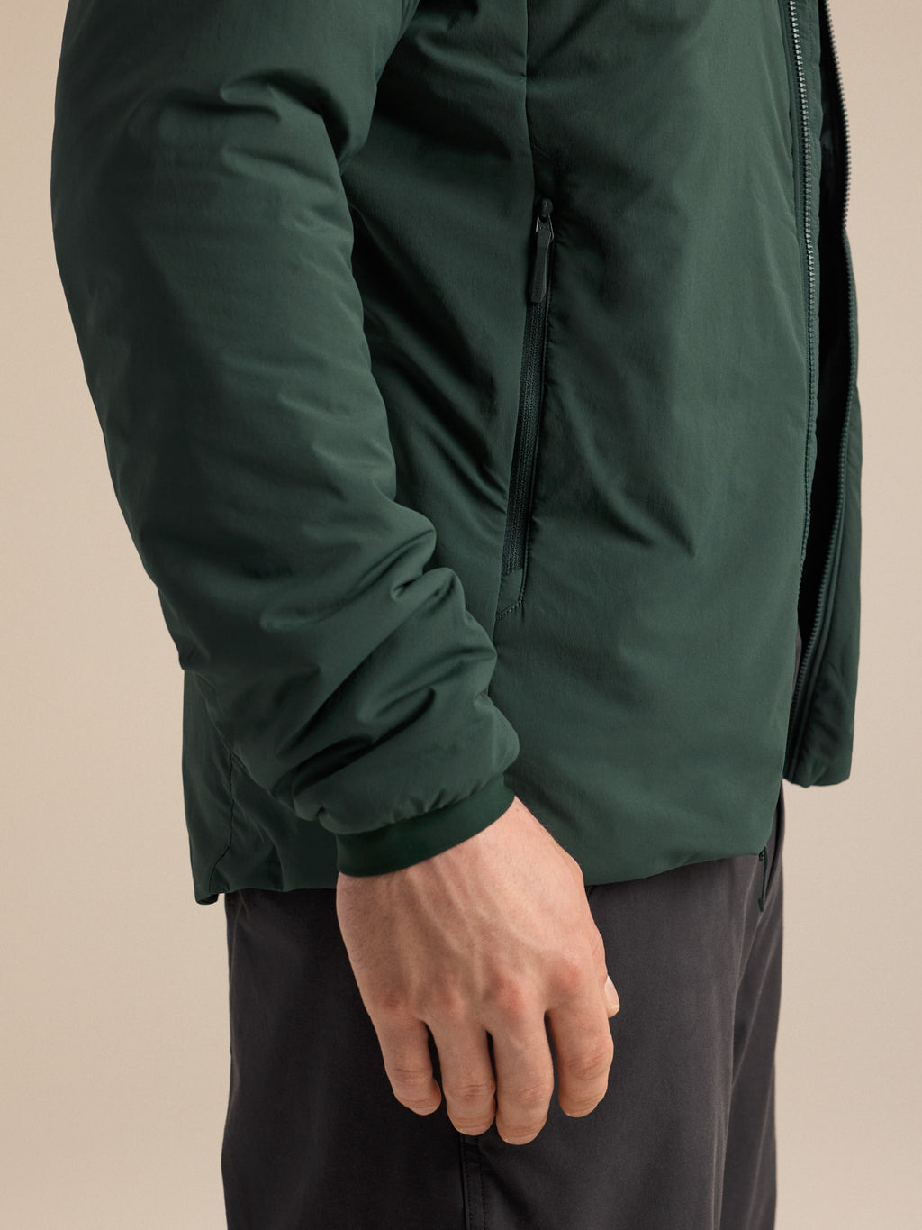 Proton Hoody Dark Jade / Mongoose Fabric Detail
