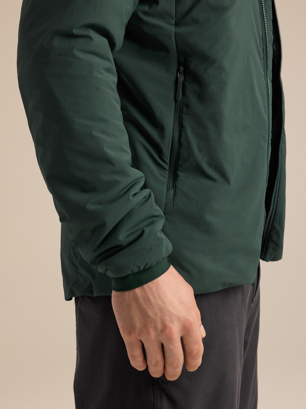 Proton Hoody Dark Jade / Mongoose Fabric Detail