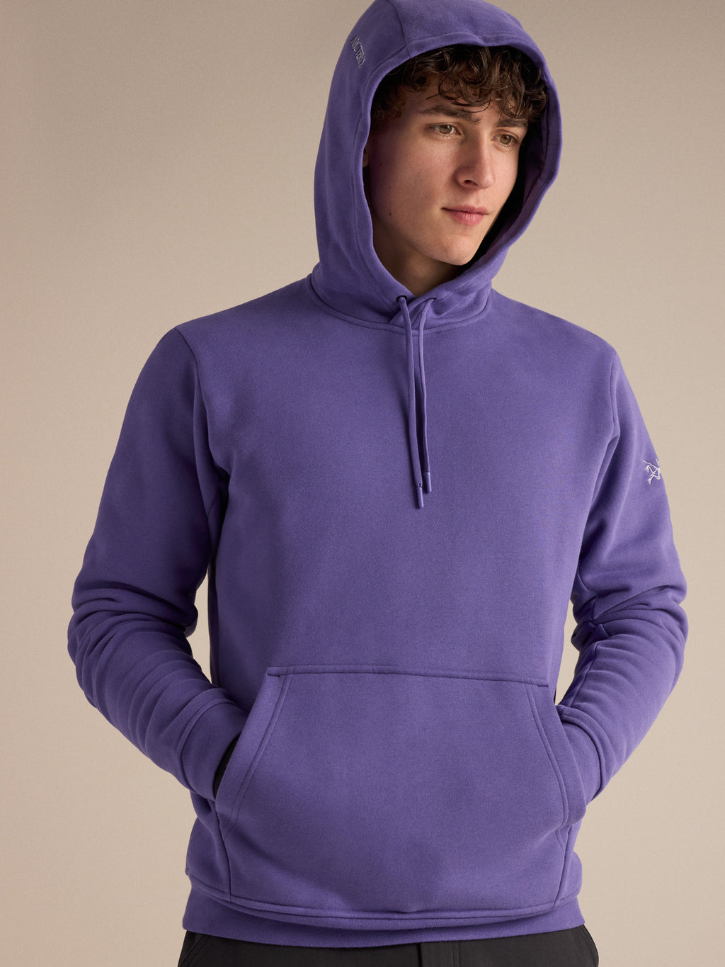 Emblem Fleece Hoody Blurple Detail 1