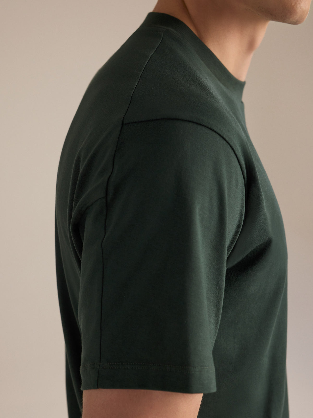 Kragg SL Cotton Shirt SS Dark Jade Fabric Detail