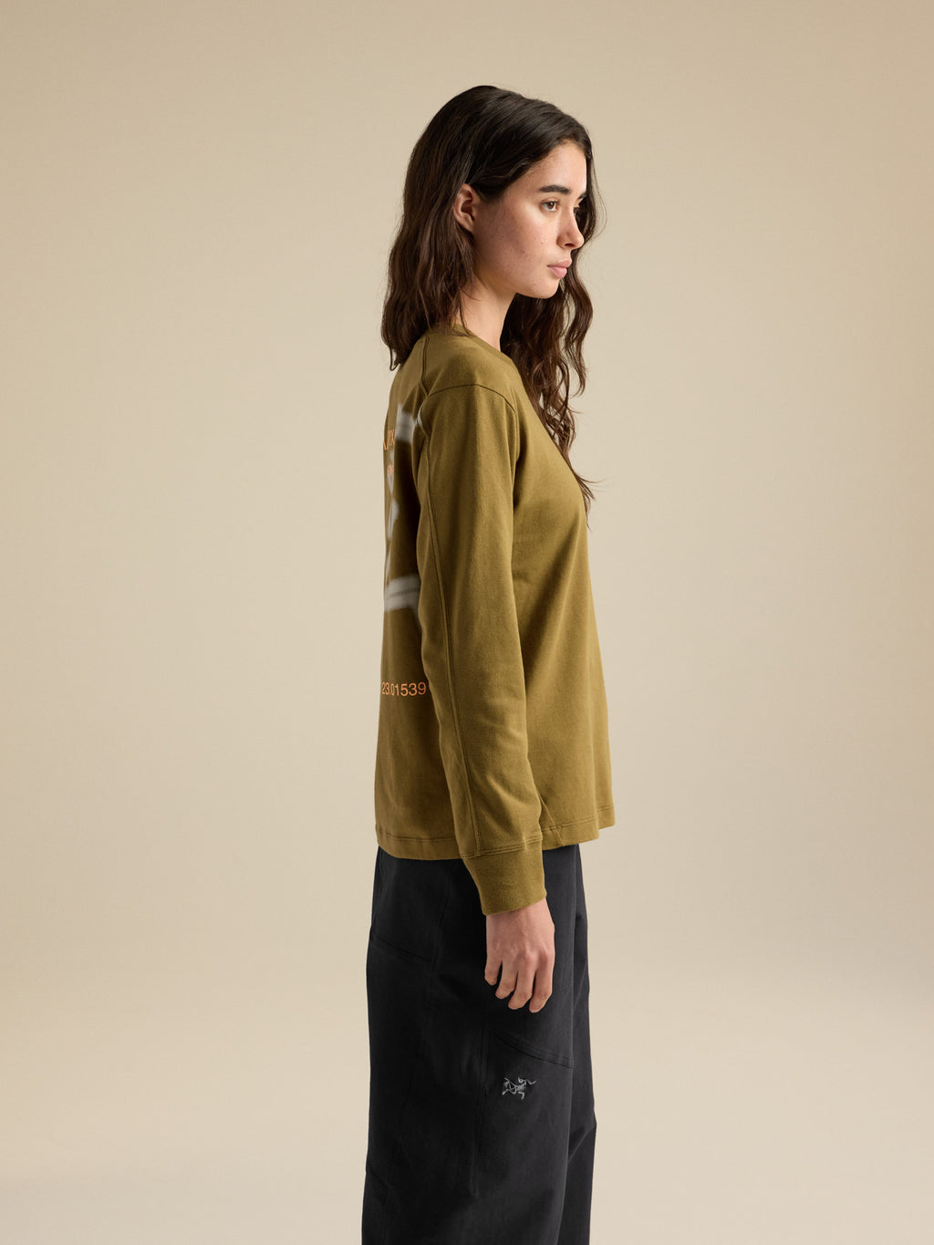Kragg Cotton Since 1989 Crew Neck Shirt LS Women's Bracken / Sea Salt Side View