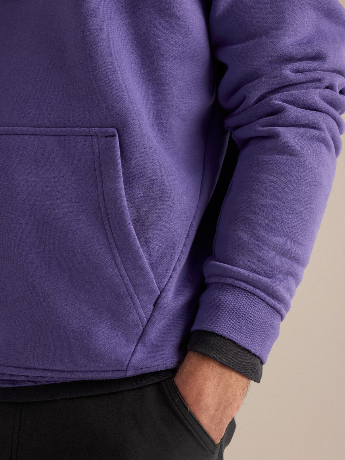 Emblem Fleece Hoody Blurple Fabric Detail