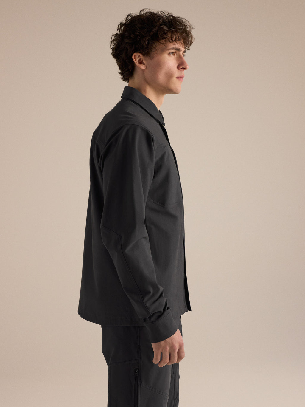 Cronin Cotton Overshirt Black Side View
