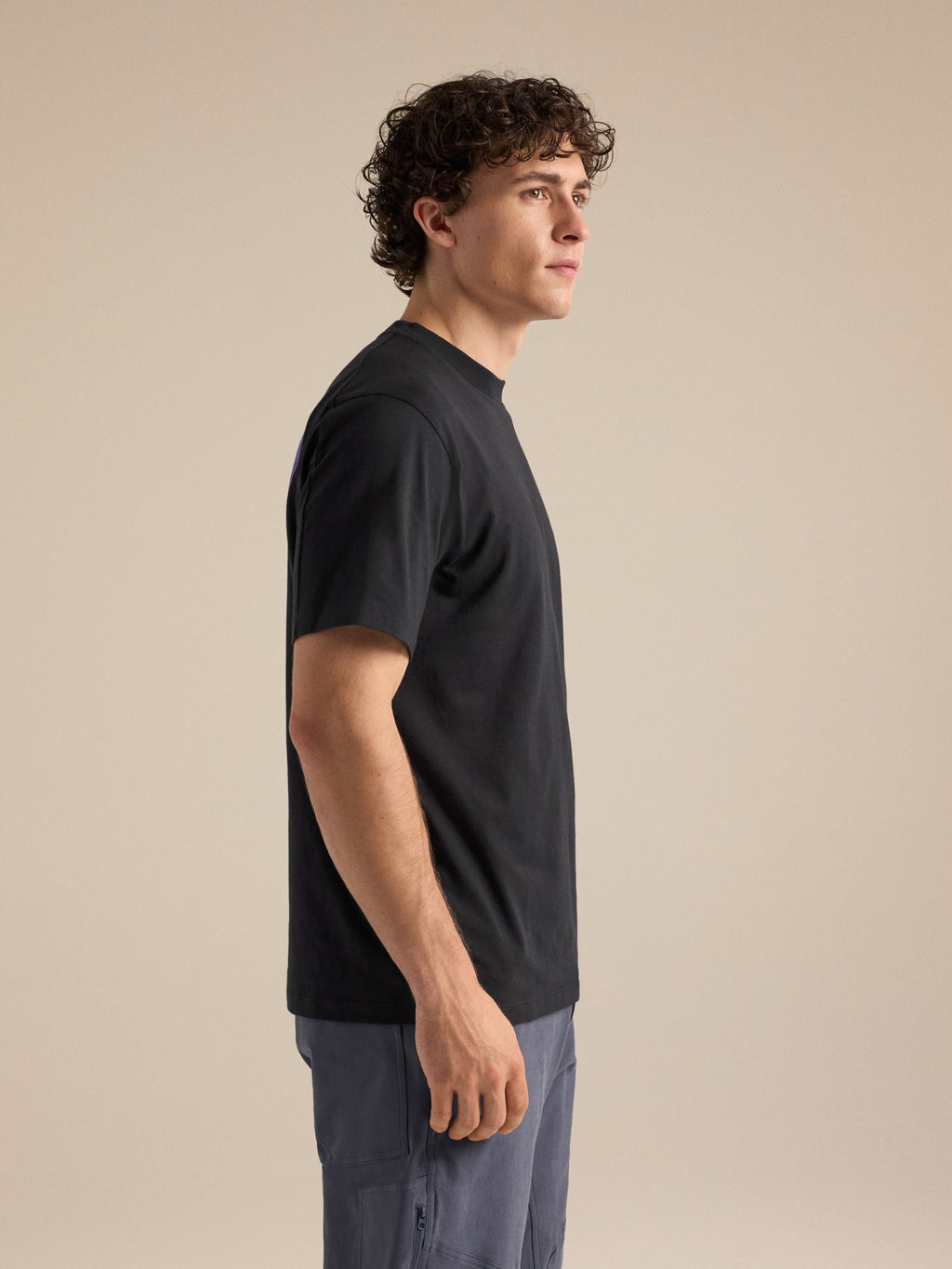 Kragg SL Cotton Jug Shirt SS Black / Violectric Side View