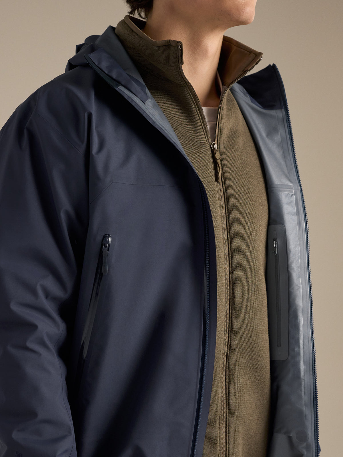 Beta Jacket Black Sapphire Fabric Detail