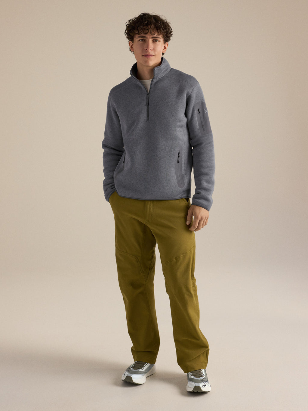 Covert 1/2 Zip Neck Void Heather Detail 1
