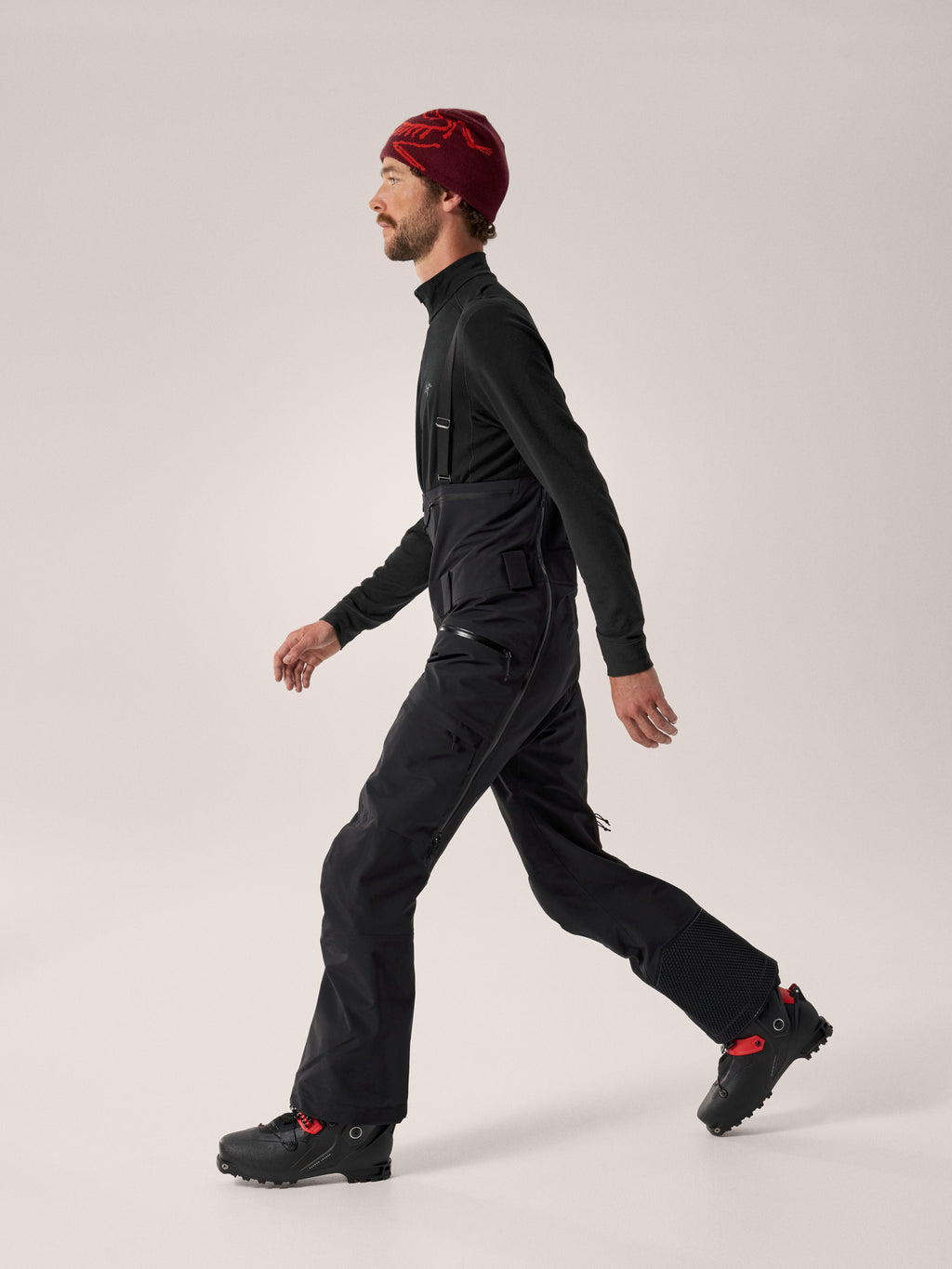 Ski Guide Bib Pant Black Side View