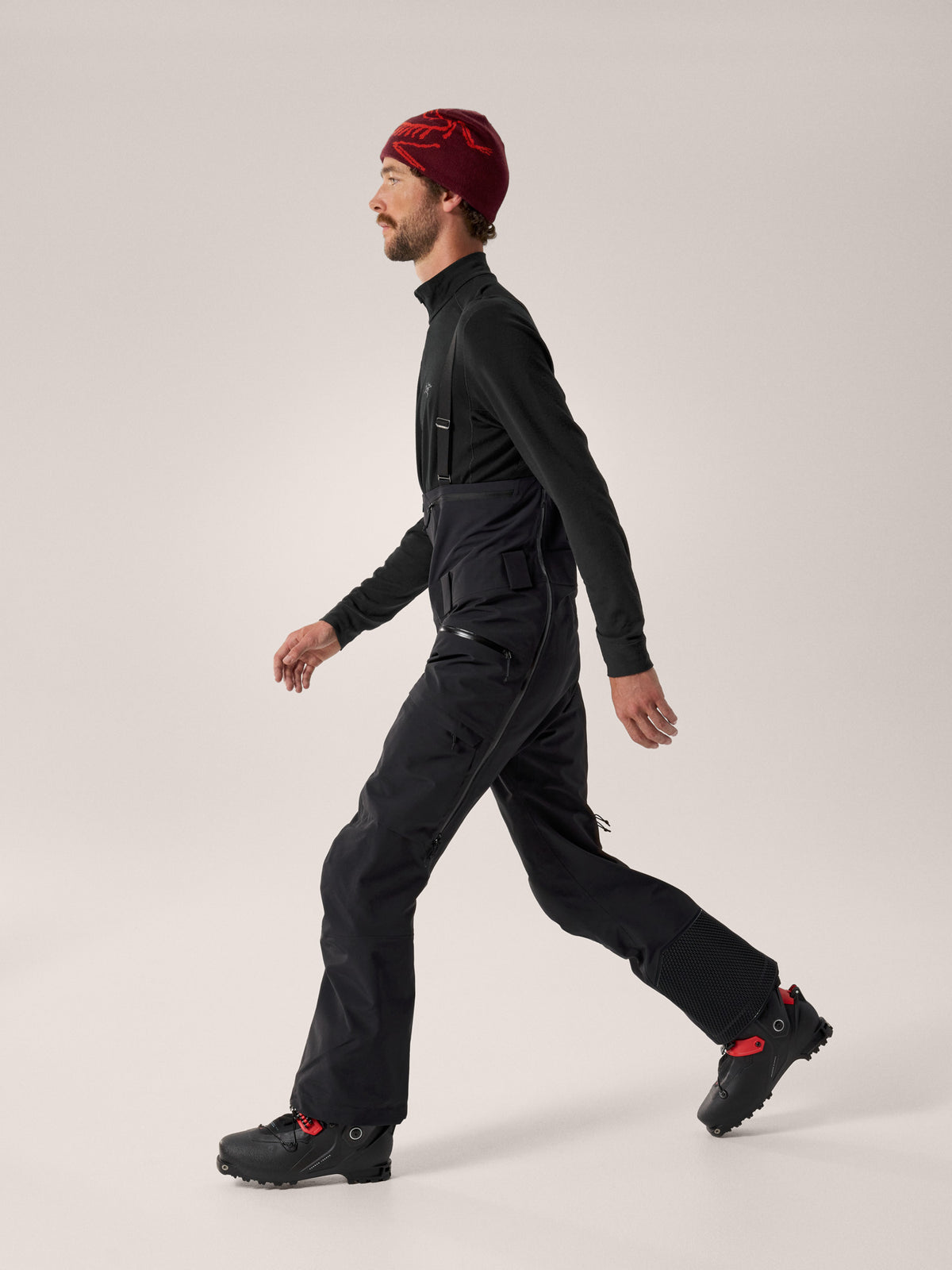 Ski Guide Bib Pant Black Side View