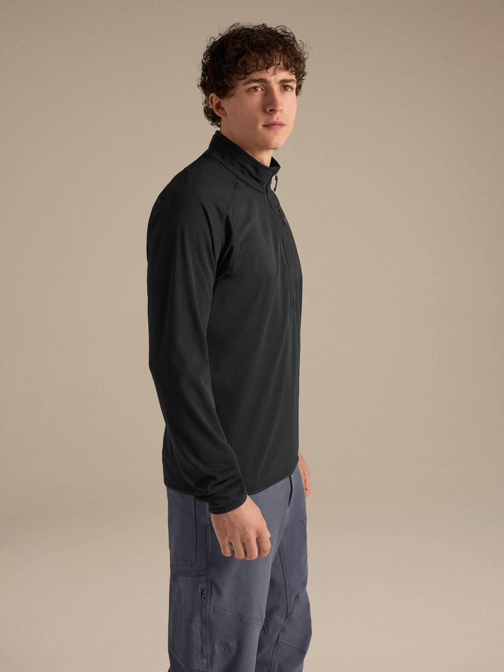 Delta 1/2 Zip Neck Black Side View