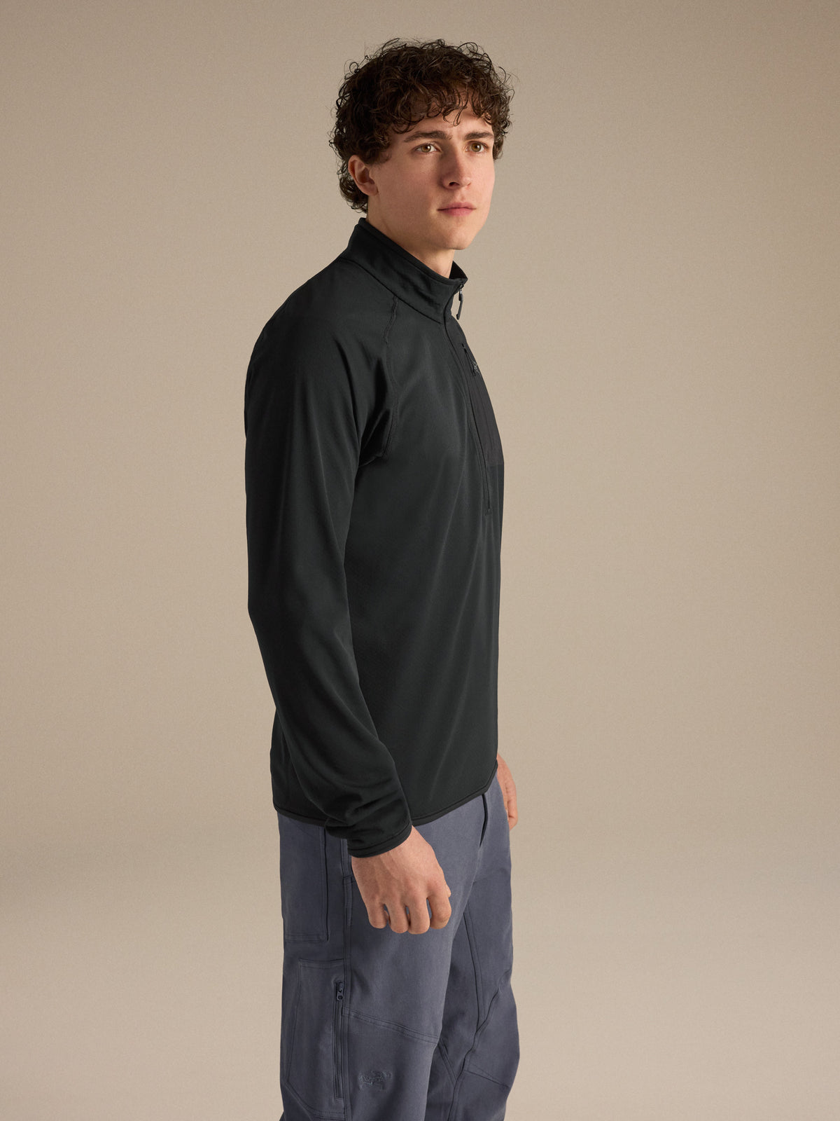Delta 1/2 Zip Neck Black Side View