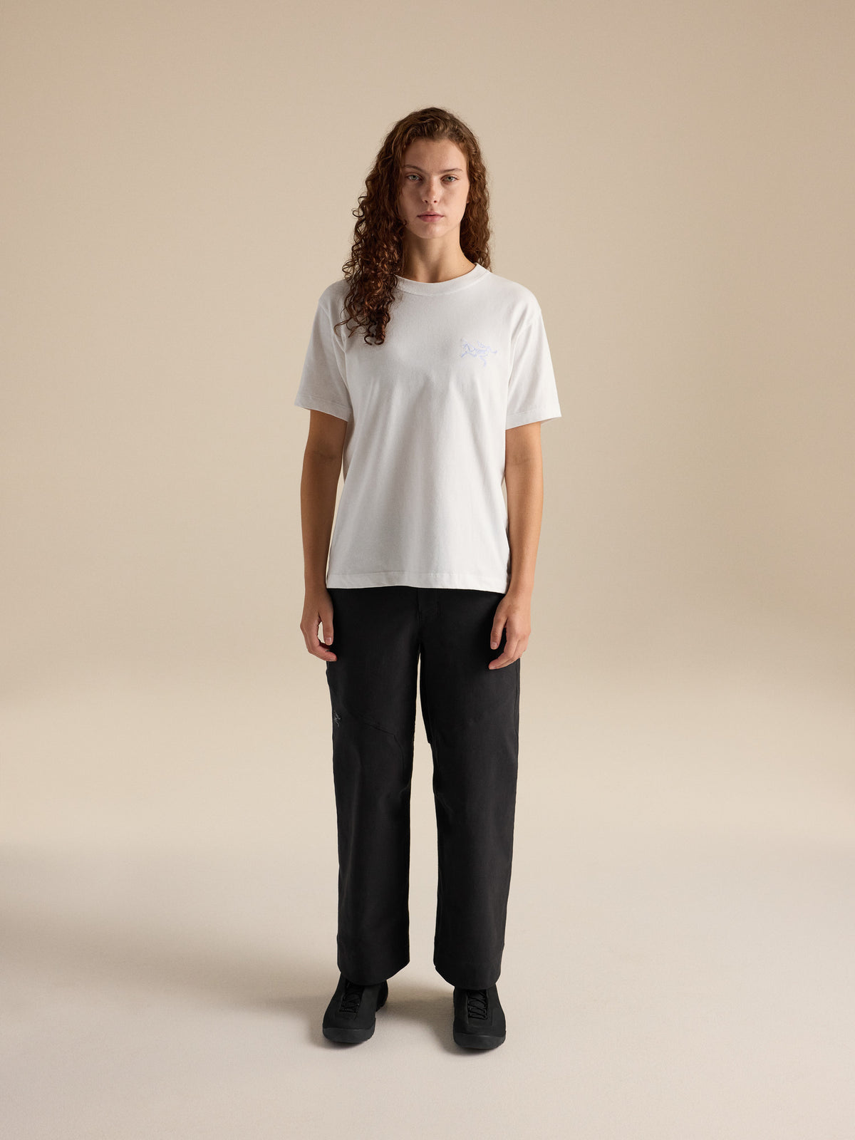 Kragg Cotton Little Bird Crew Neck Shirt SS Women's White Light / White Full Body