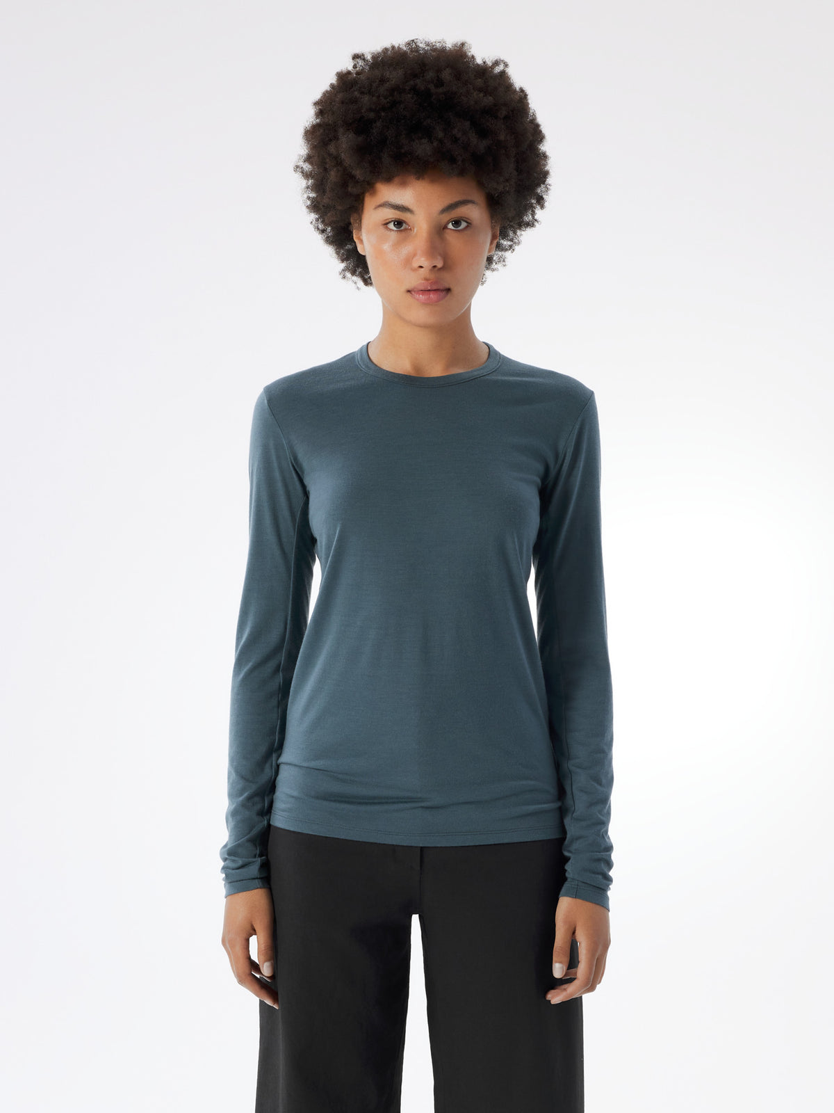 Frame Crew Neck Shirt LS Women's Neptune Front View