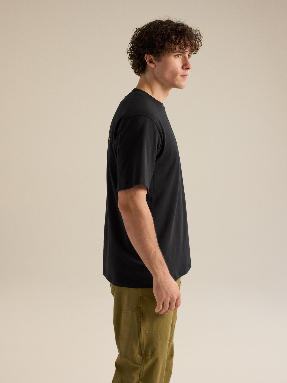 Kragg Cotton Logo Shirt SS 24K Black Side View