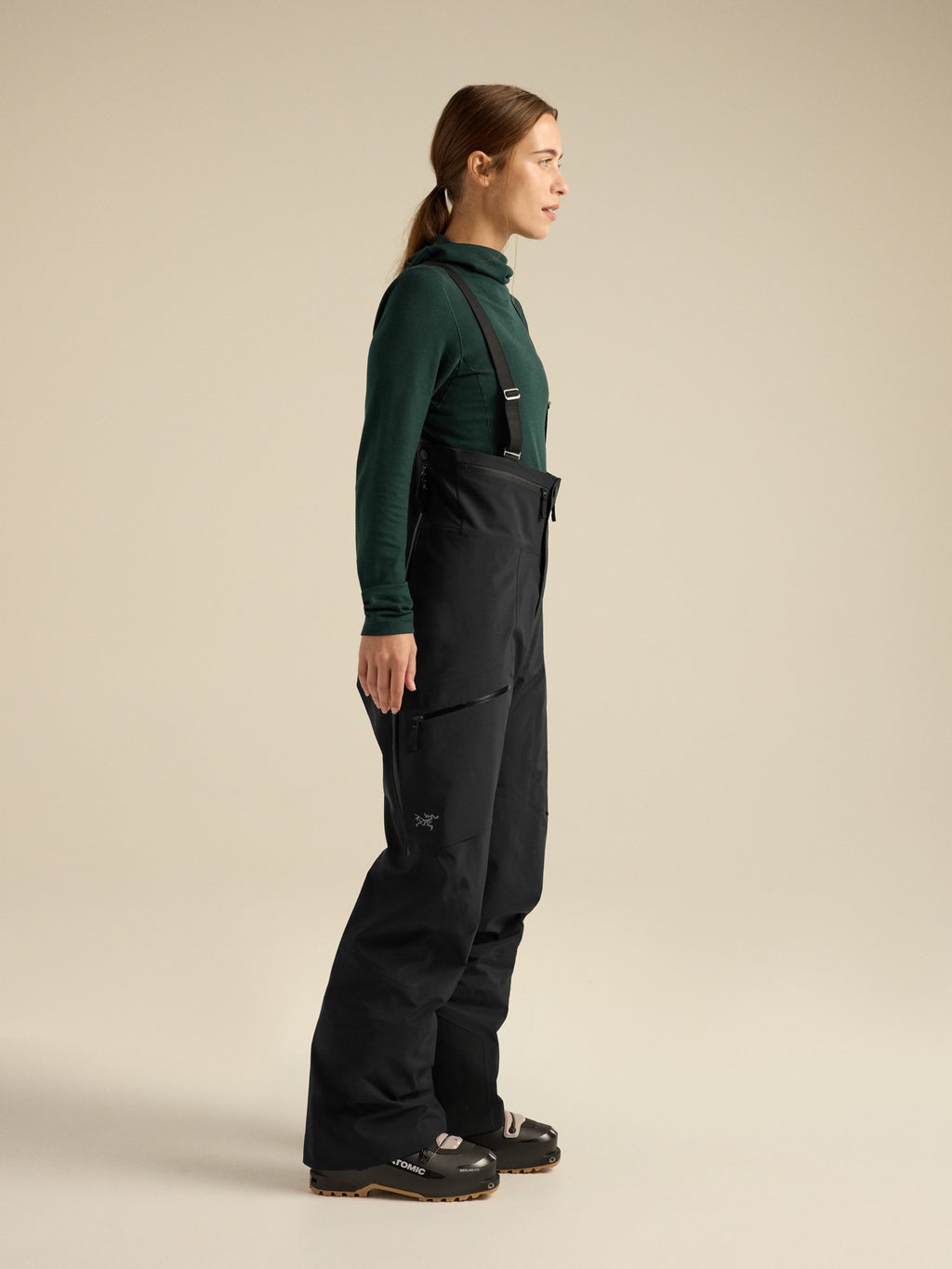 Rush Bib Pant Women's Black Side View