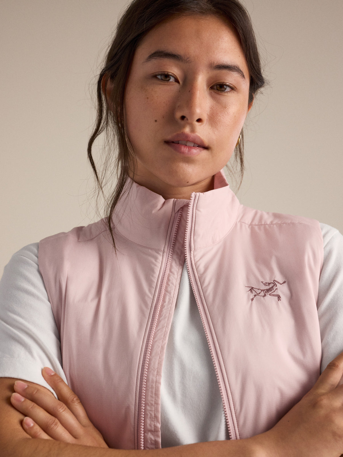 Atom Vest Women's Alpine Rose Fabric Detail