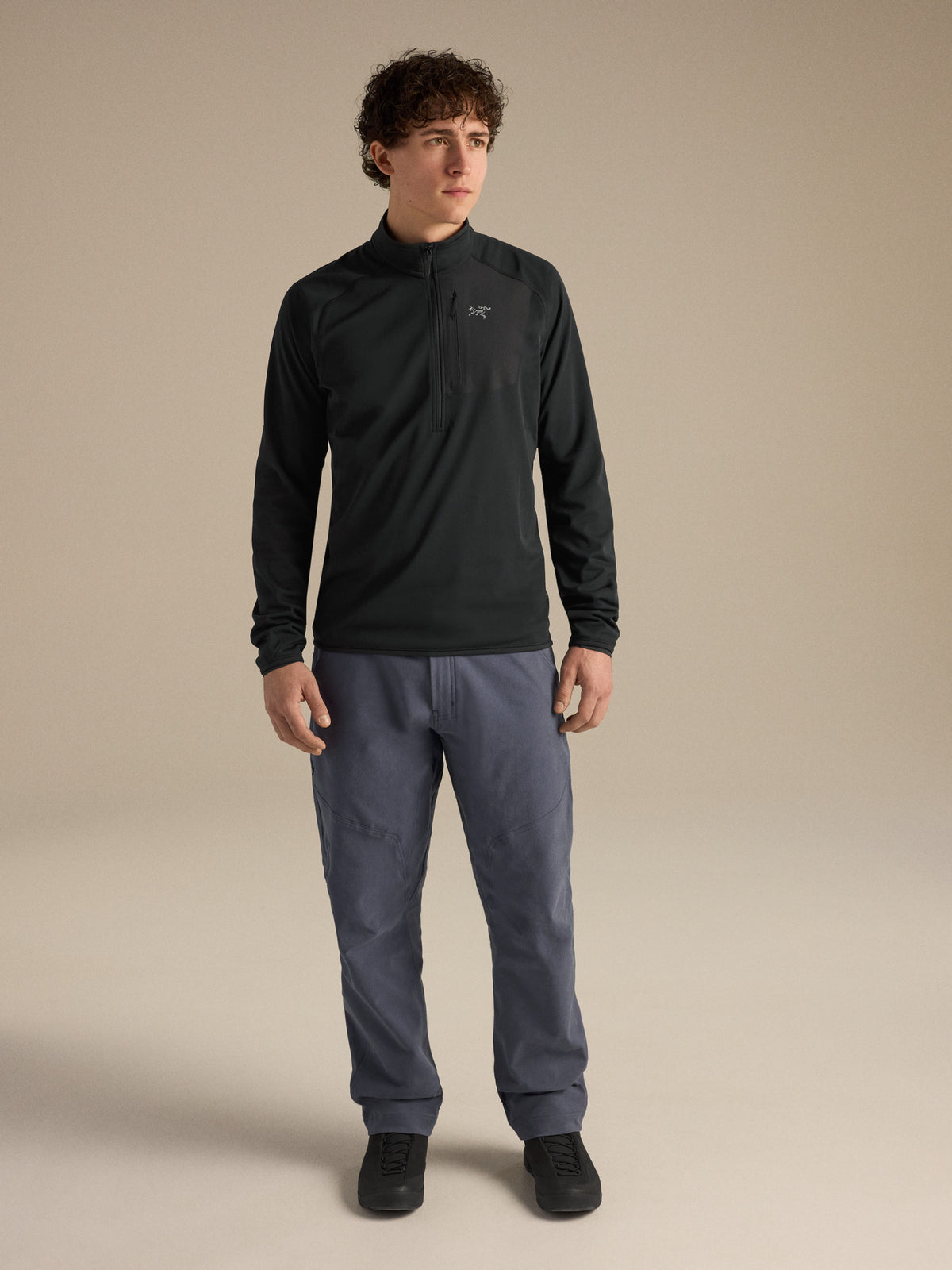 Delta 1/2 Zip Neck Black Full Body
