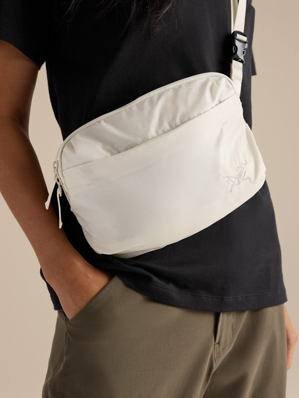 Heliad Crossbody Bag Sea Salt Fabric Detail