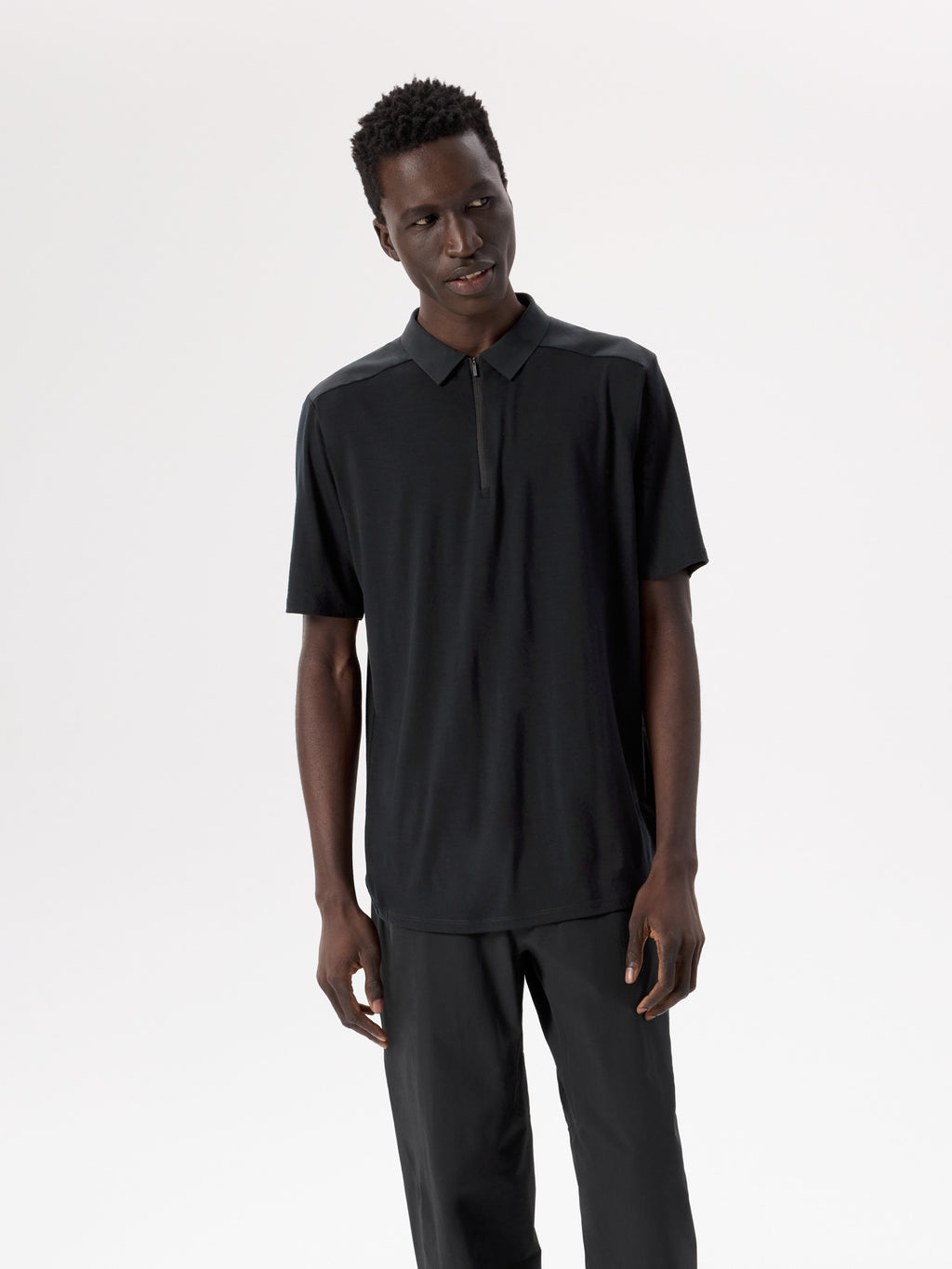 Frame Polo Shirt SS Black Front View