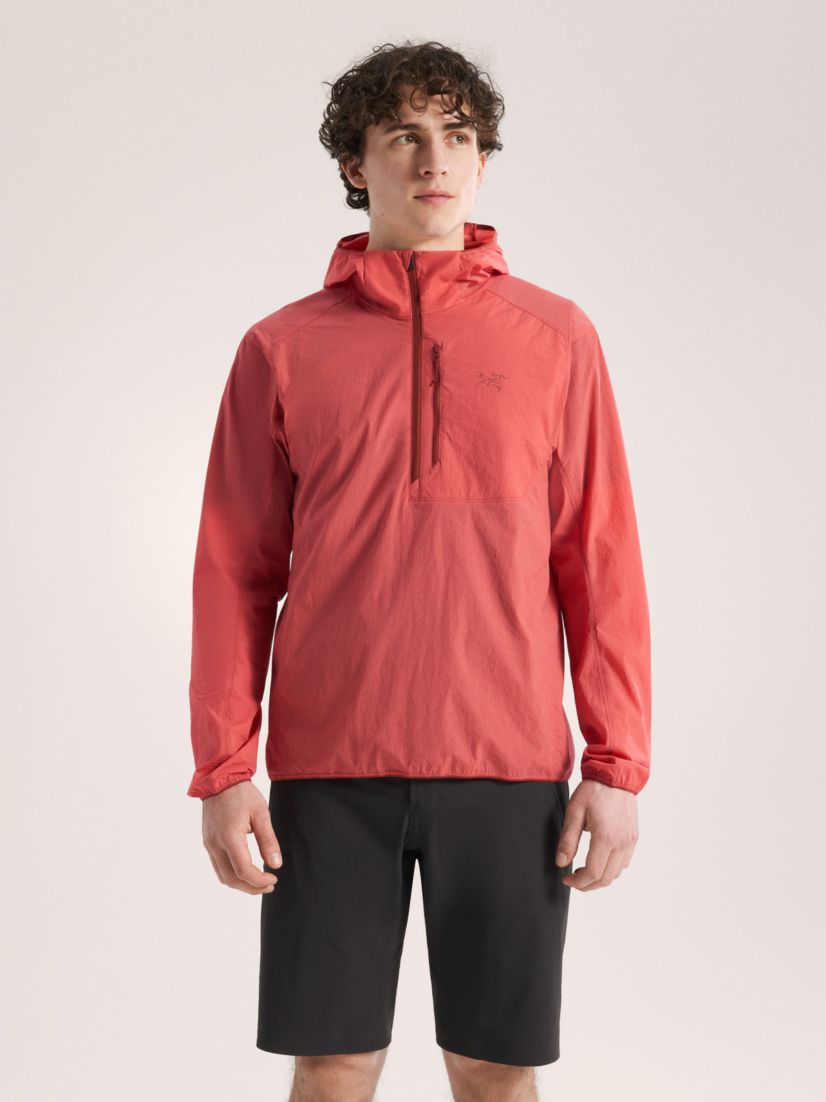 Ossa 1/2 Zip Hoody Stone Red Front View