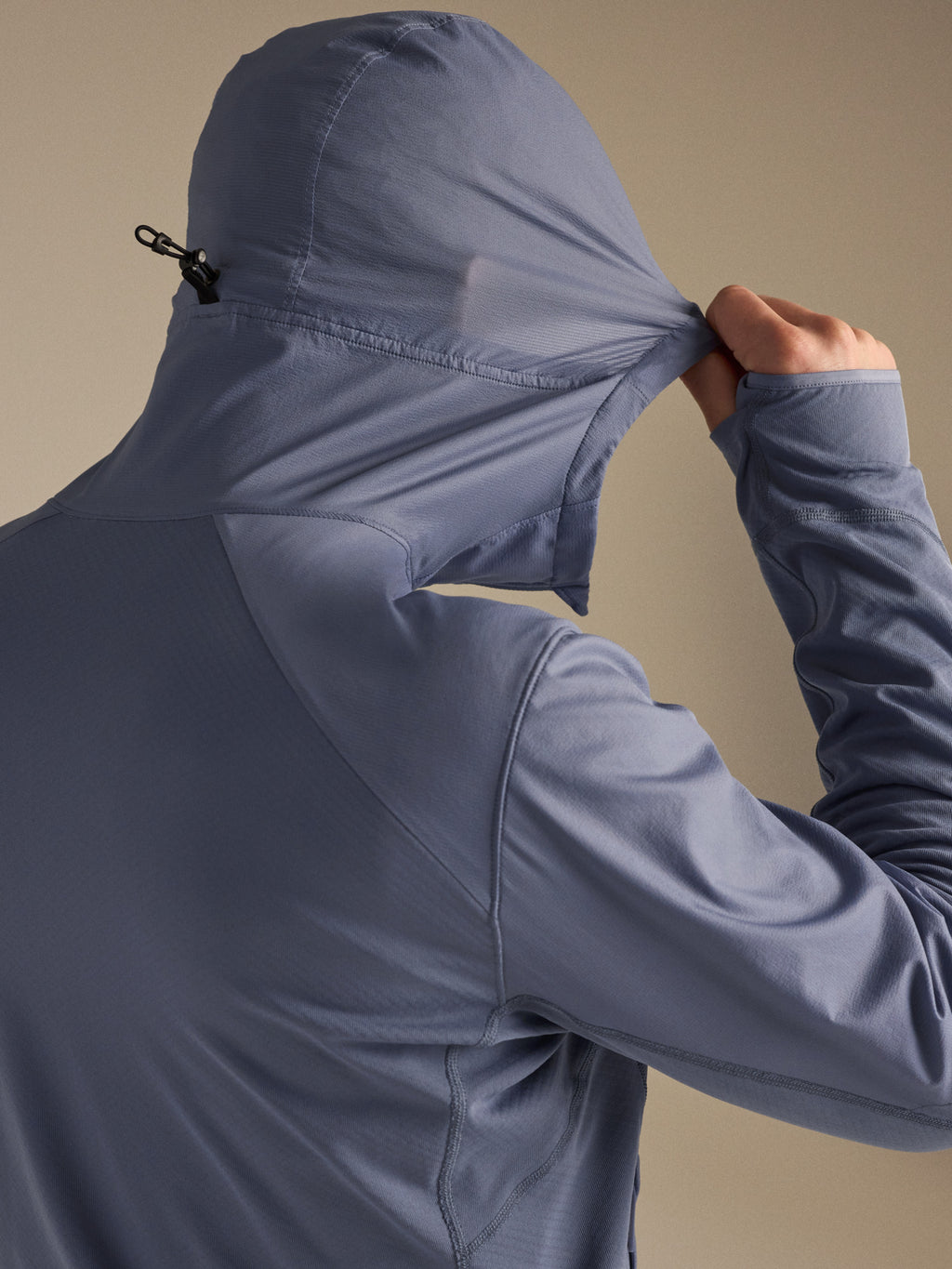 Delta Hybrid Hoody Stratus Fabric Detail
