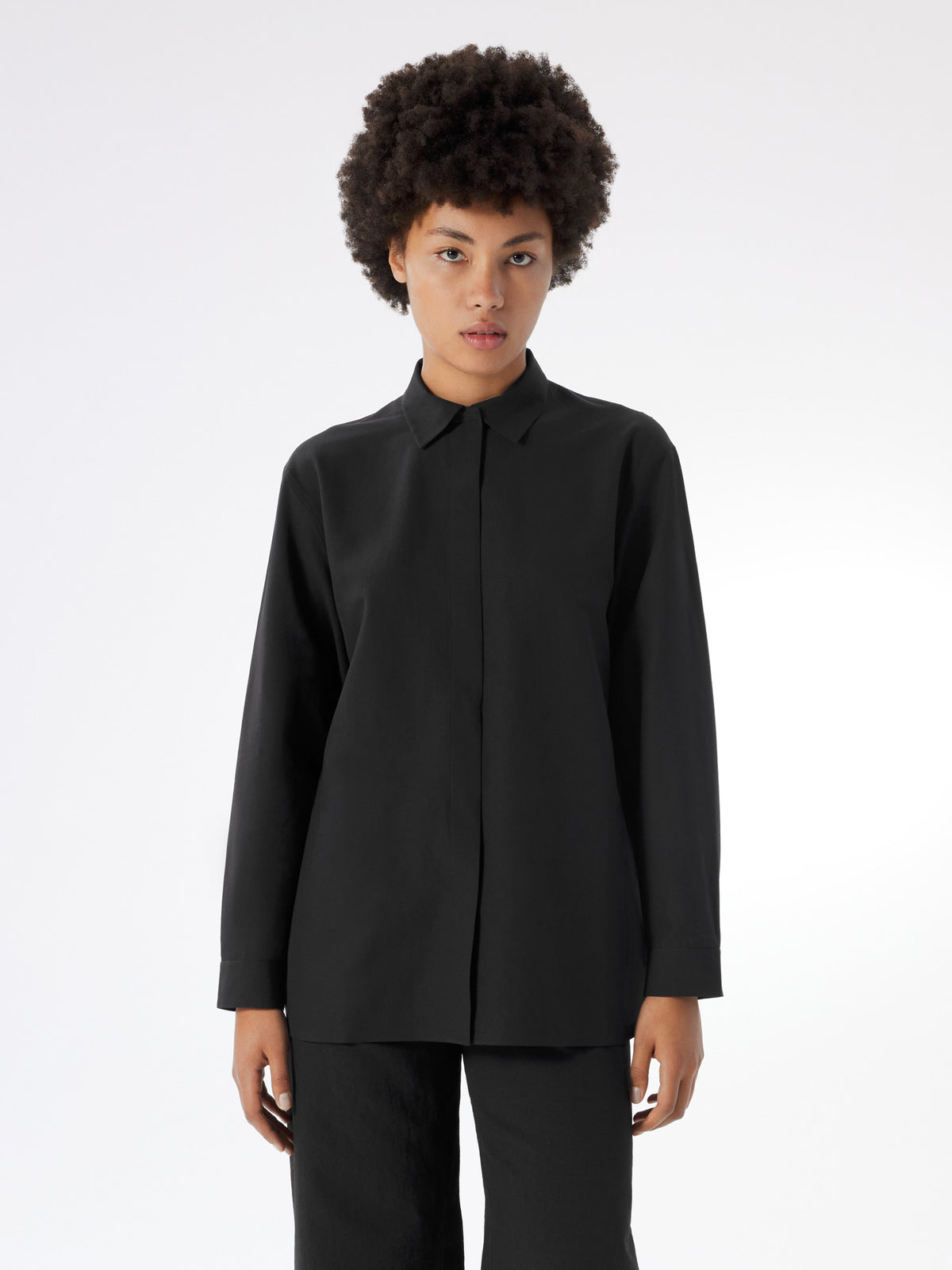 Pixa Shirt LS Women's Black Front View