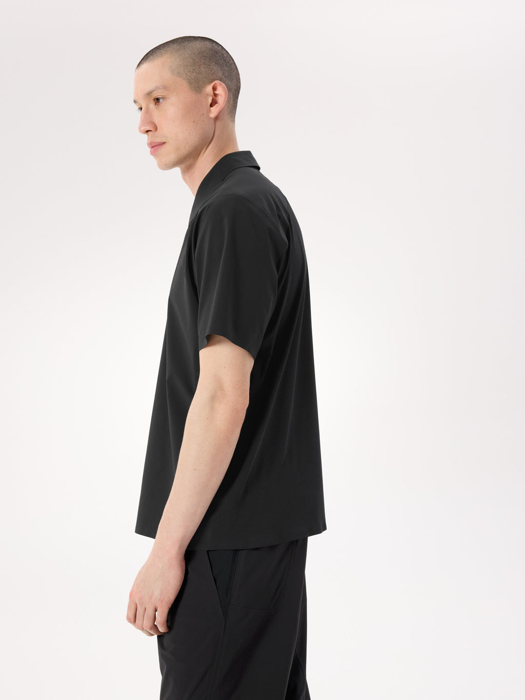 Dromos Tech Polo Shirt SS Black Profile