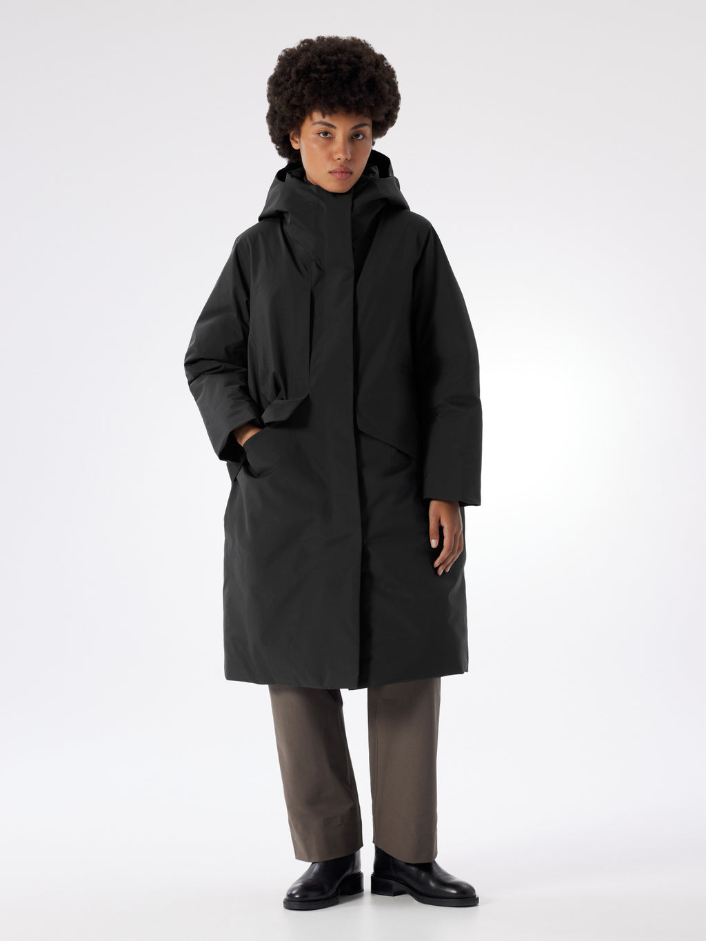 Ifora Down Parka Women's Black Front View