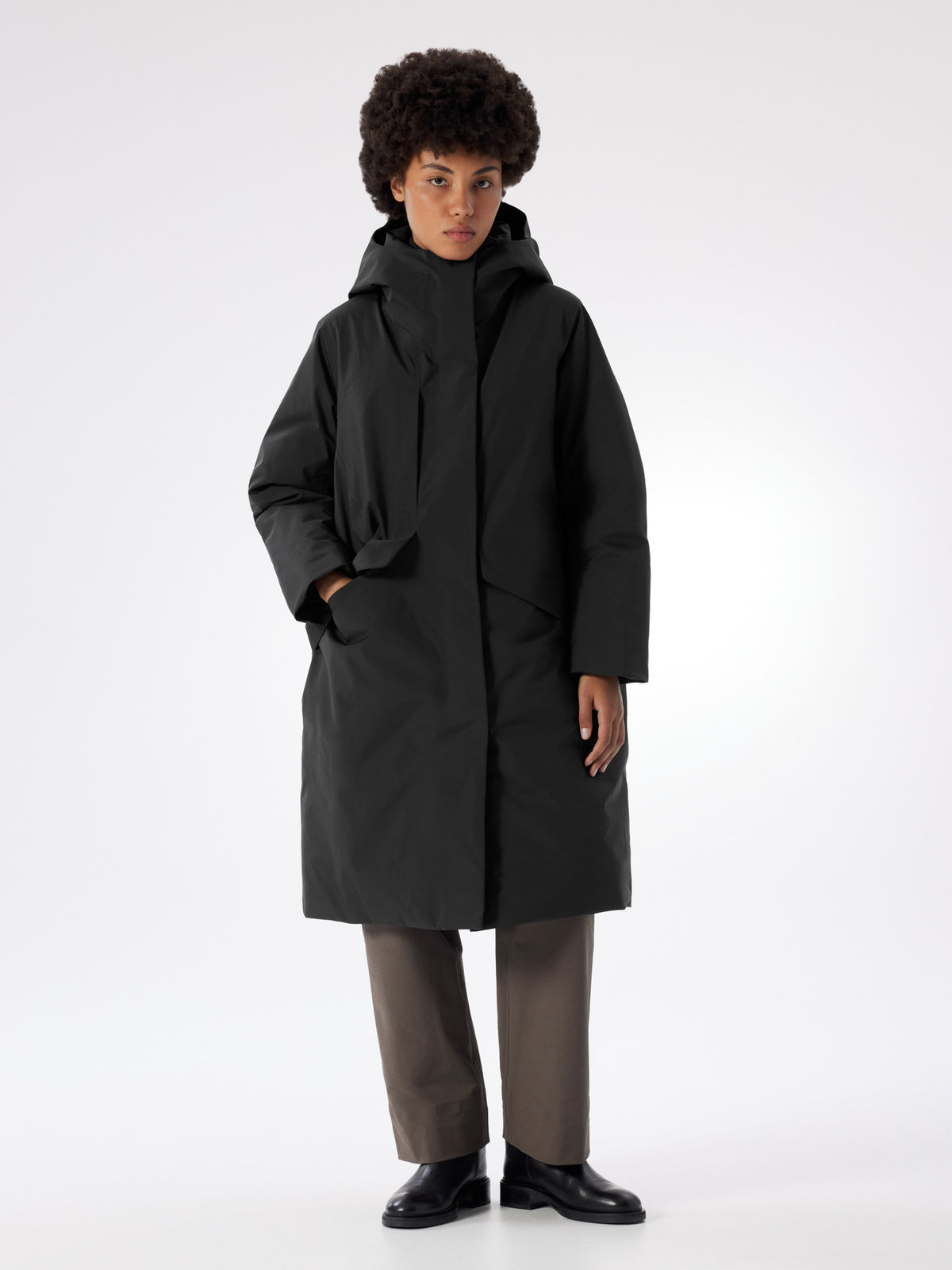 Ifora Down Parka Women's Black Front View