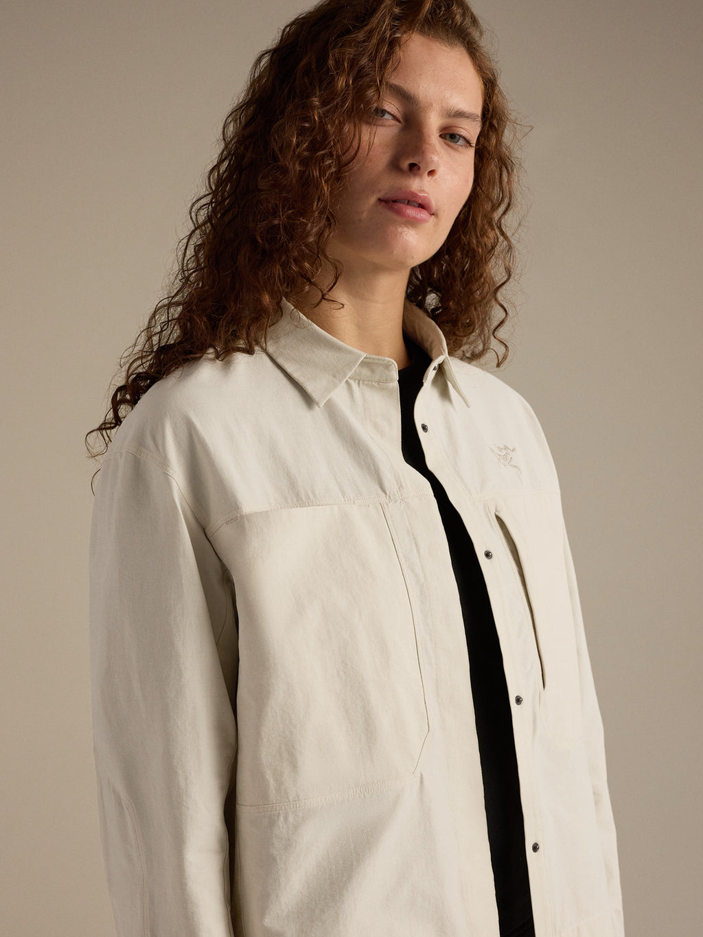 Clarkia SL Cotton Overshirt Women's Sea Salt Detail 1