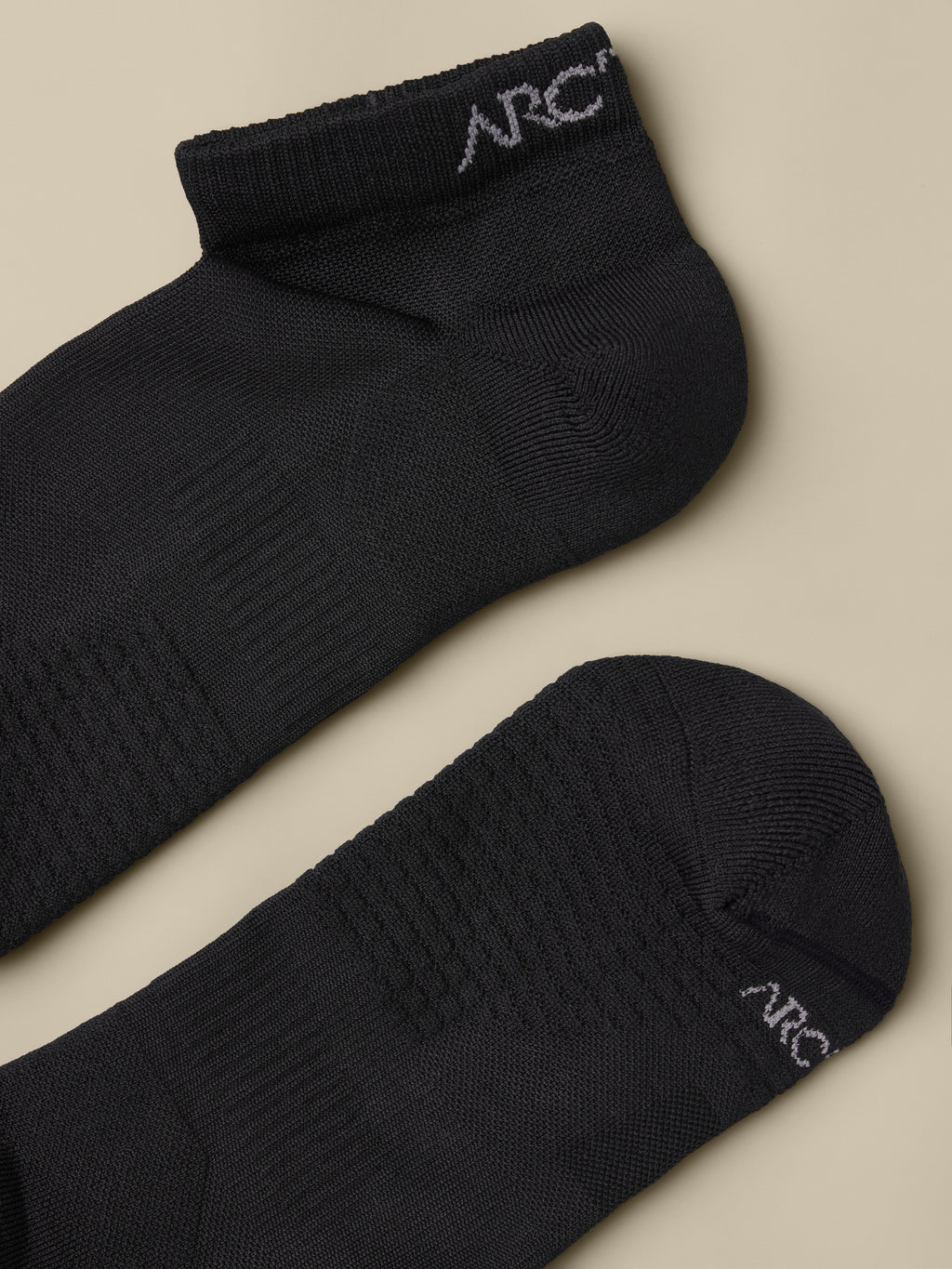 Synthetic Low Cut Sock Black Fabric Detail 1