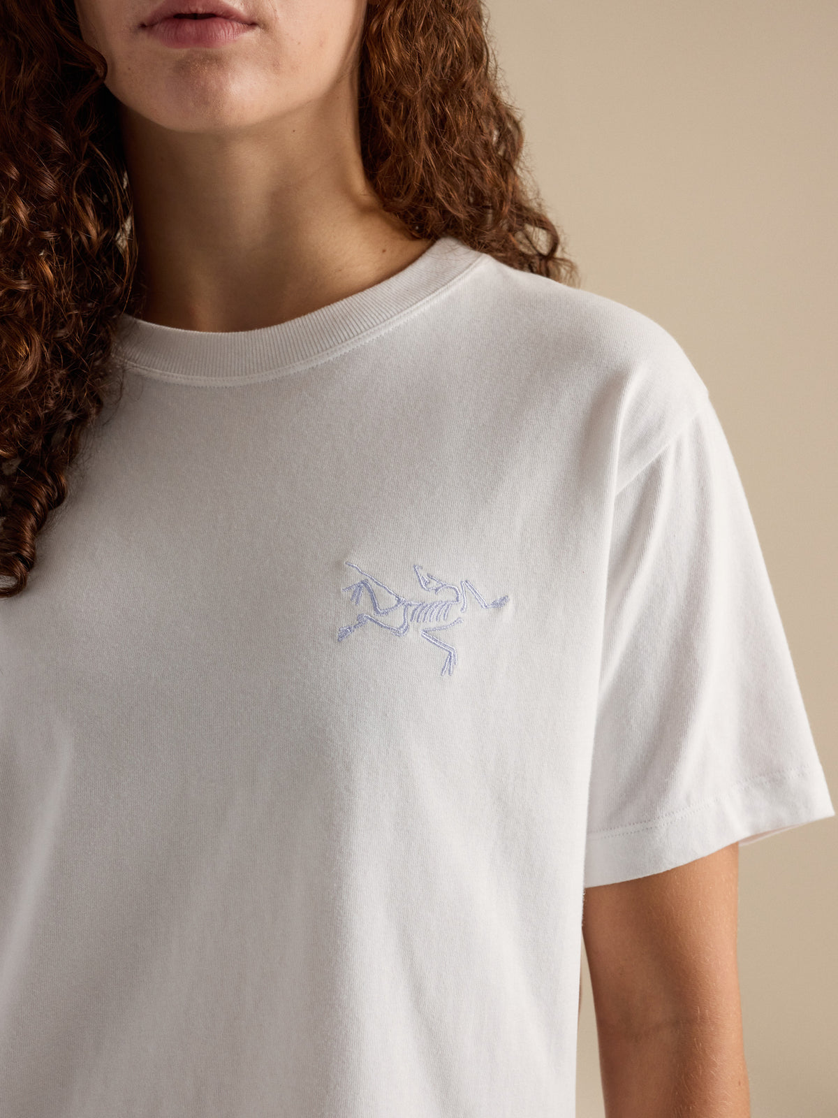 Kragg Cotton Little Bird Crew Neck Shirt SS Women's White Light / White Detail 1
