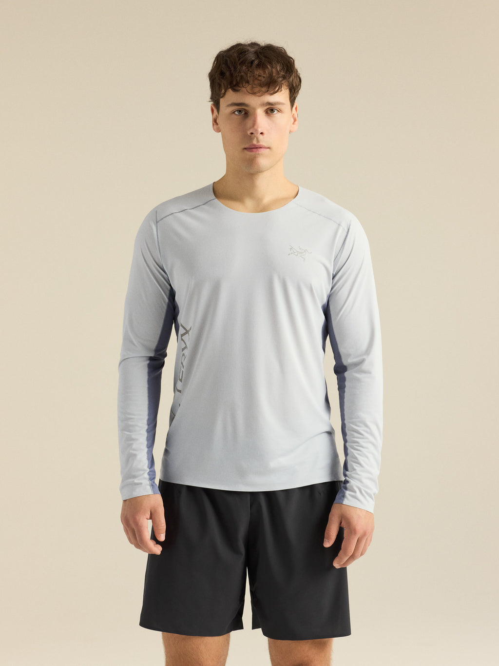 Norvan Downword Logo Shirt LS Solitude / Stratus Front View
