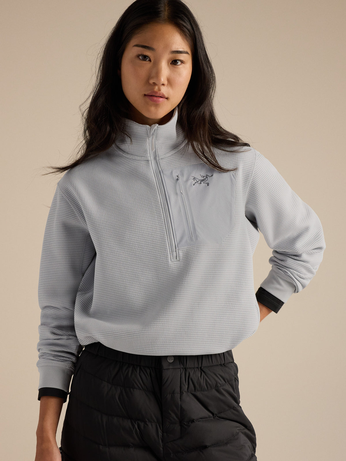 Olera Zip Neck Women's Solitude Detail 1