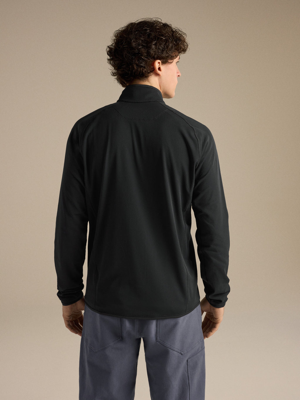 Delta 1/2 Zip Neck Black Back View