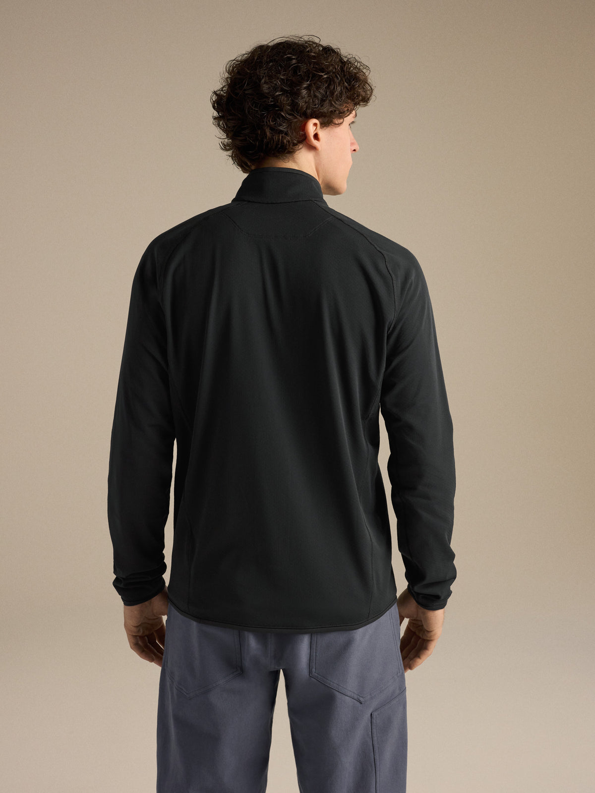 Delta 1/2 Zip Neck Black Back View