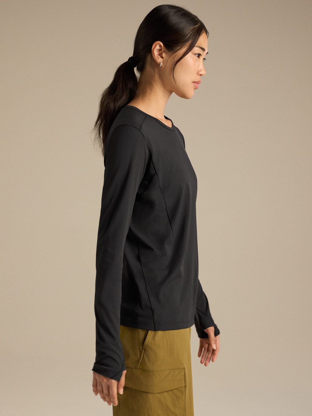 Sunna Crew Shirt LS Women's Black Side View
