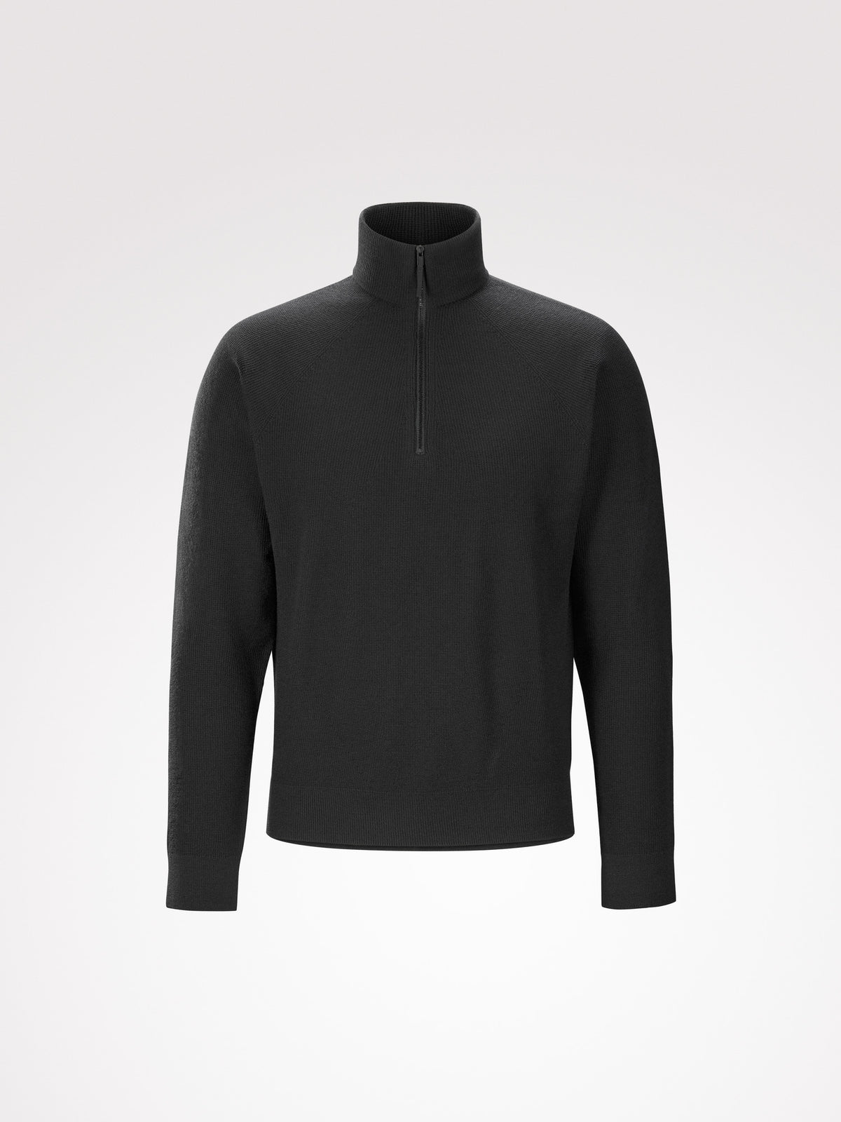 Conic Wool Half Zip Neck Black 
