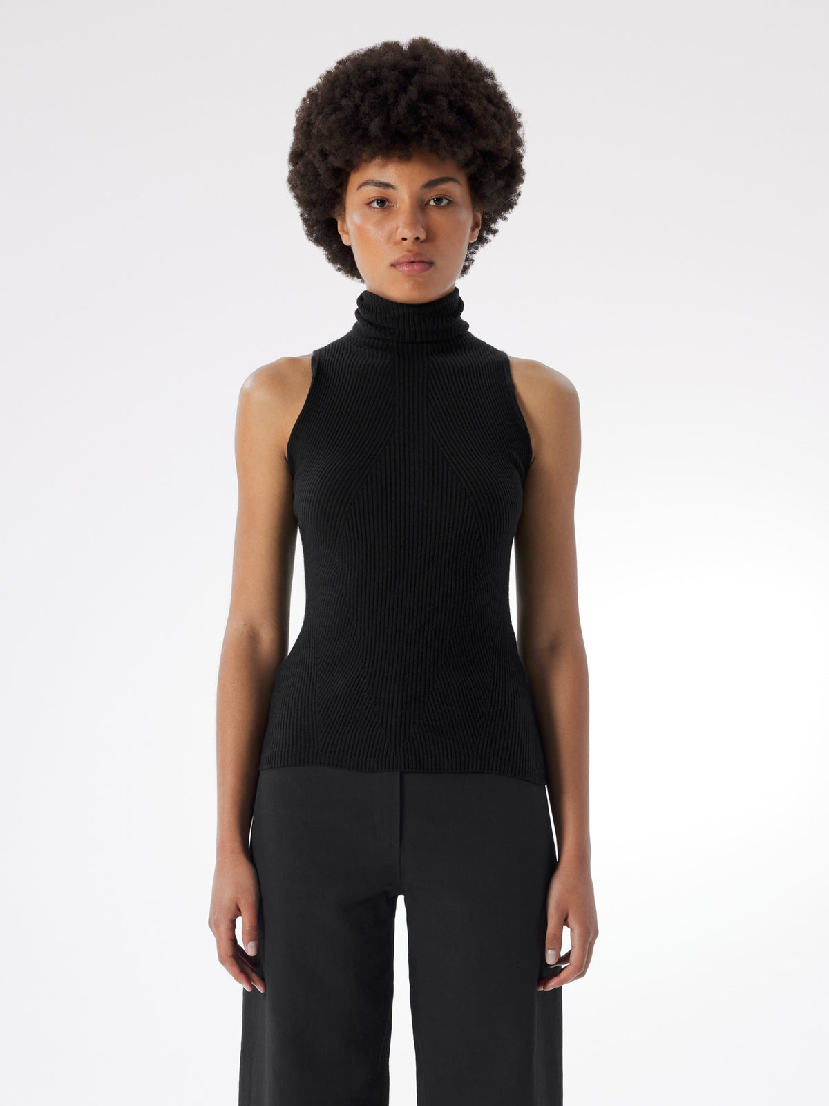 Conic Wool Halter Women's Black Front View