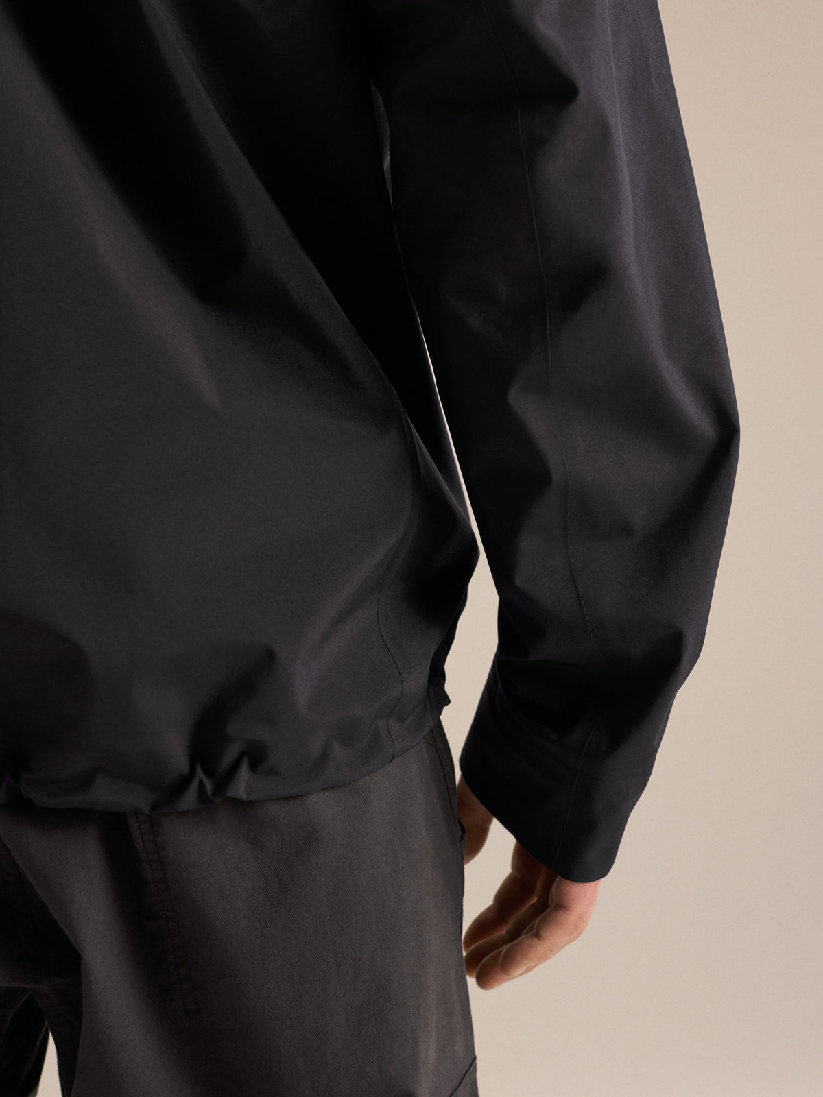 Therme Jacket Black Fabric Detail