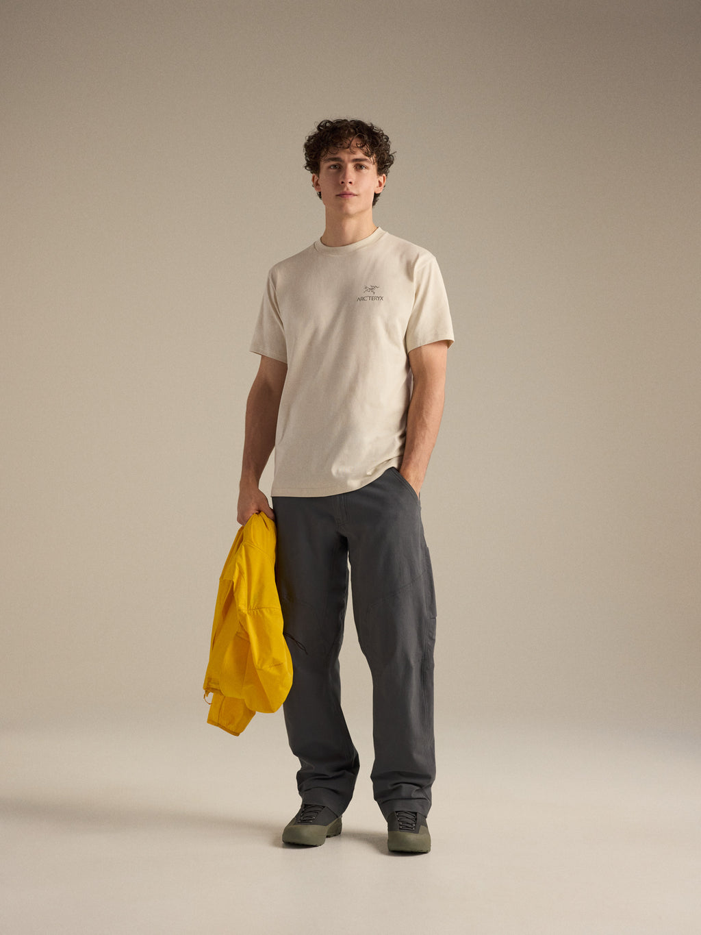 Kragg SL Cotton Bird Word Shirt SS Sea Salt / Mongoose Hover