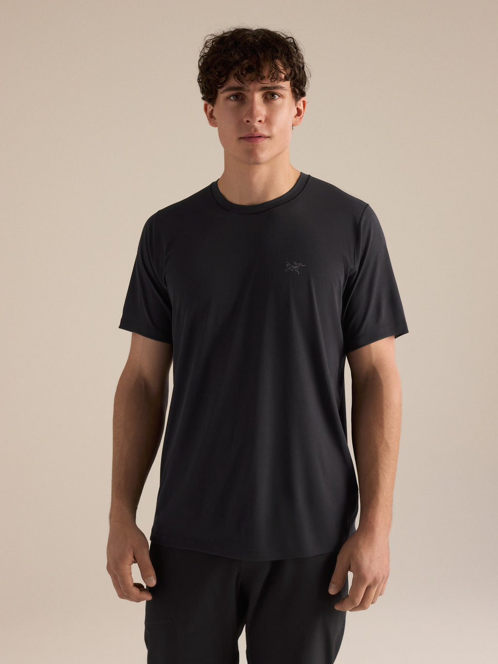 Cormac Crew Neck Shirt SS Black Front View