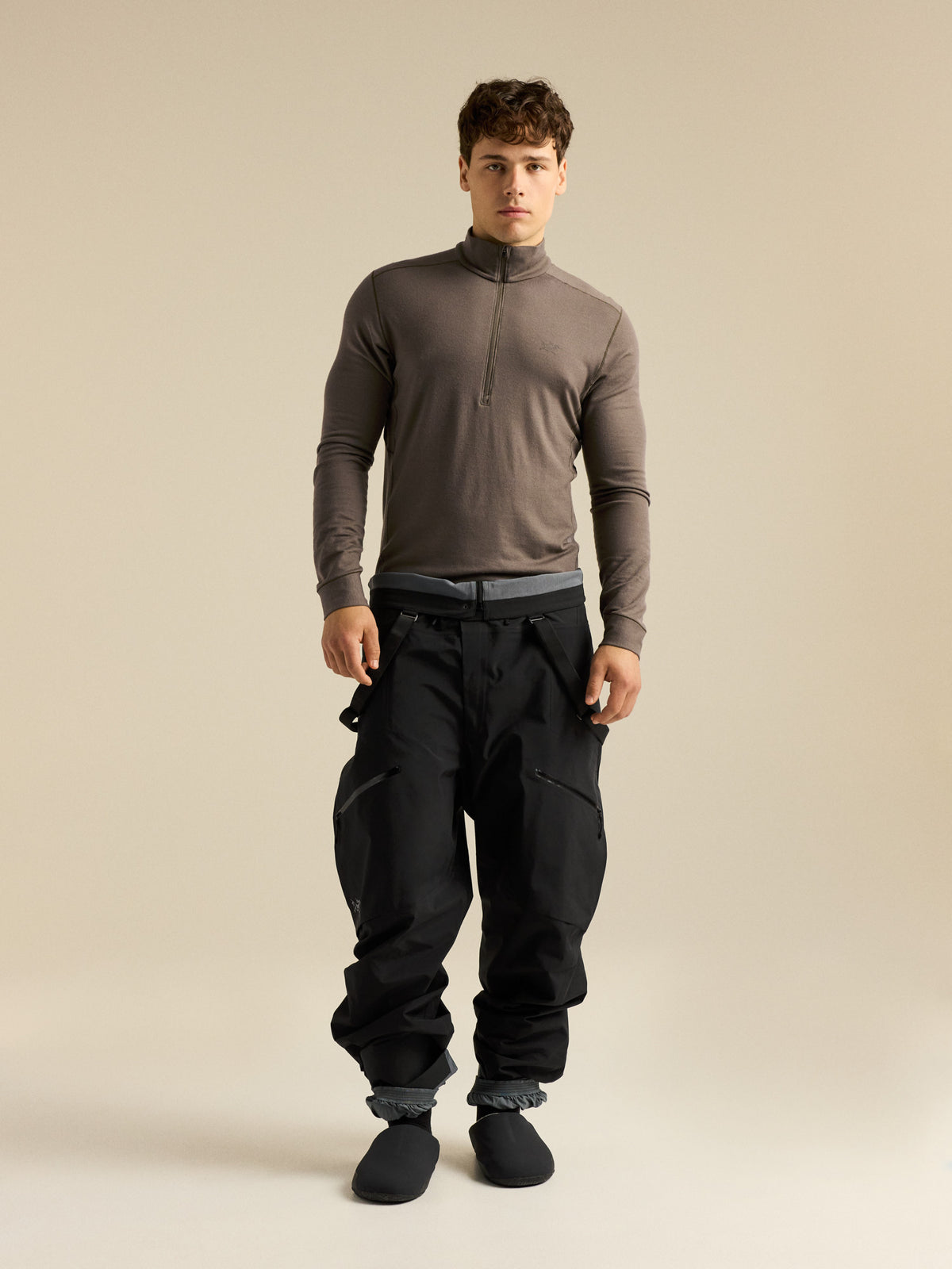 Satoro Merino Wool Zip Neck Mongoose Hover