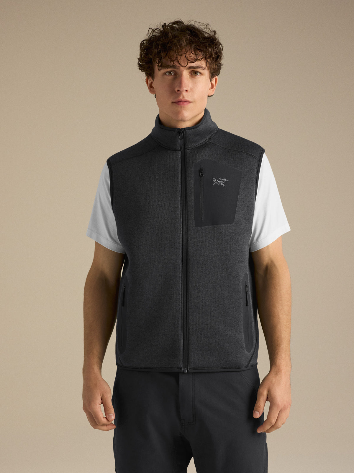 Covert Vest Black Heather Front View