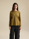 Kragg Cotton Since 1989 Crew Neck Shirt LS Women's Bracken / Sea Salt Front View