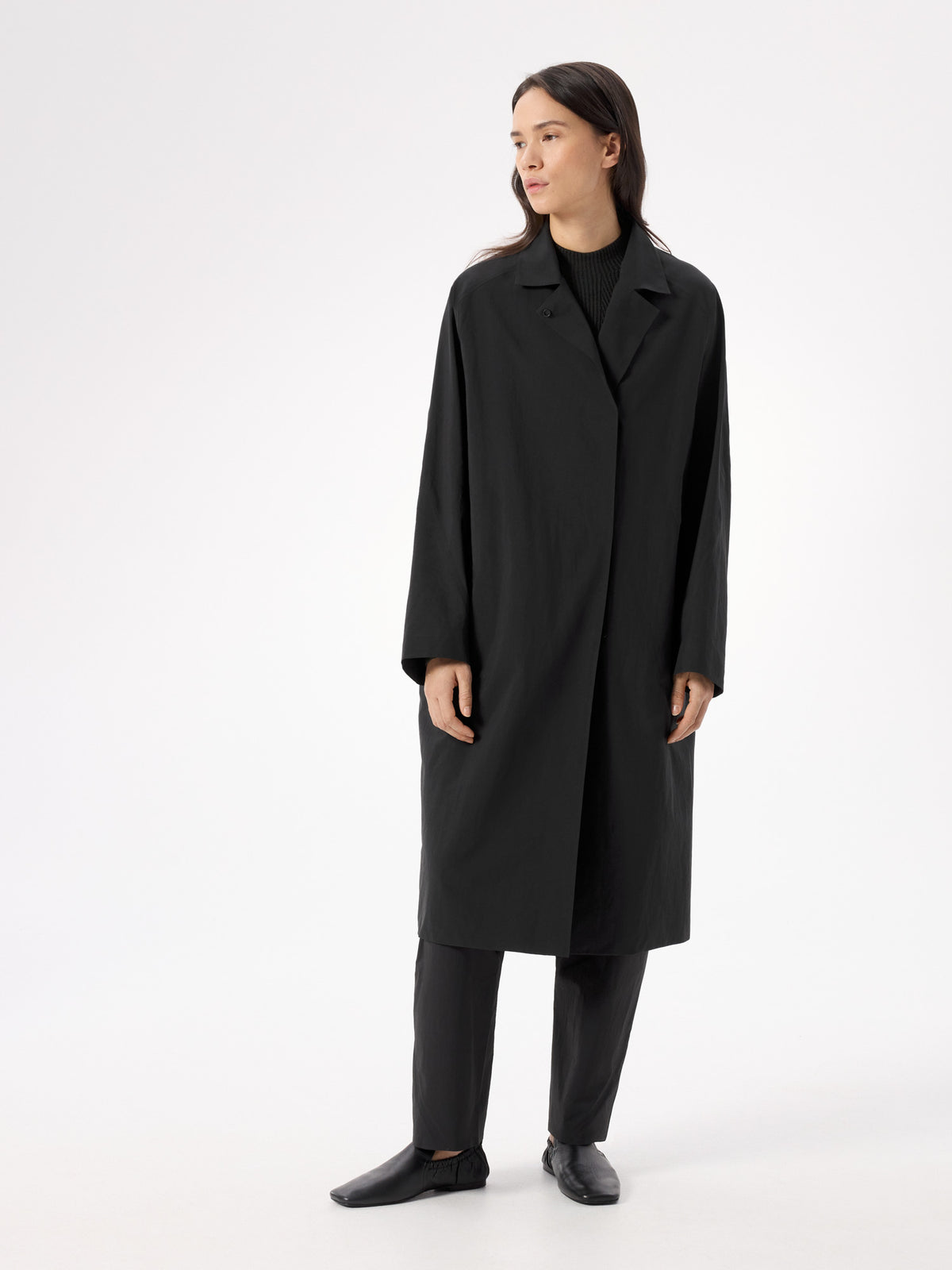 Nitra SL Trench Coat Women's Black Front View