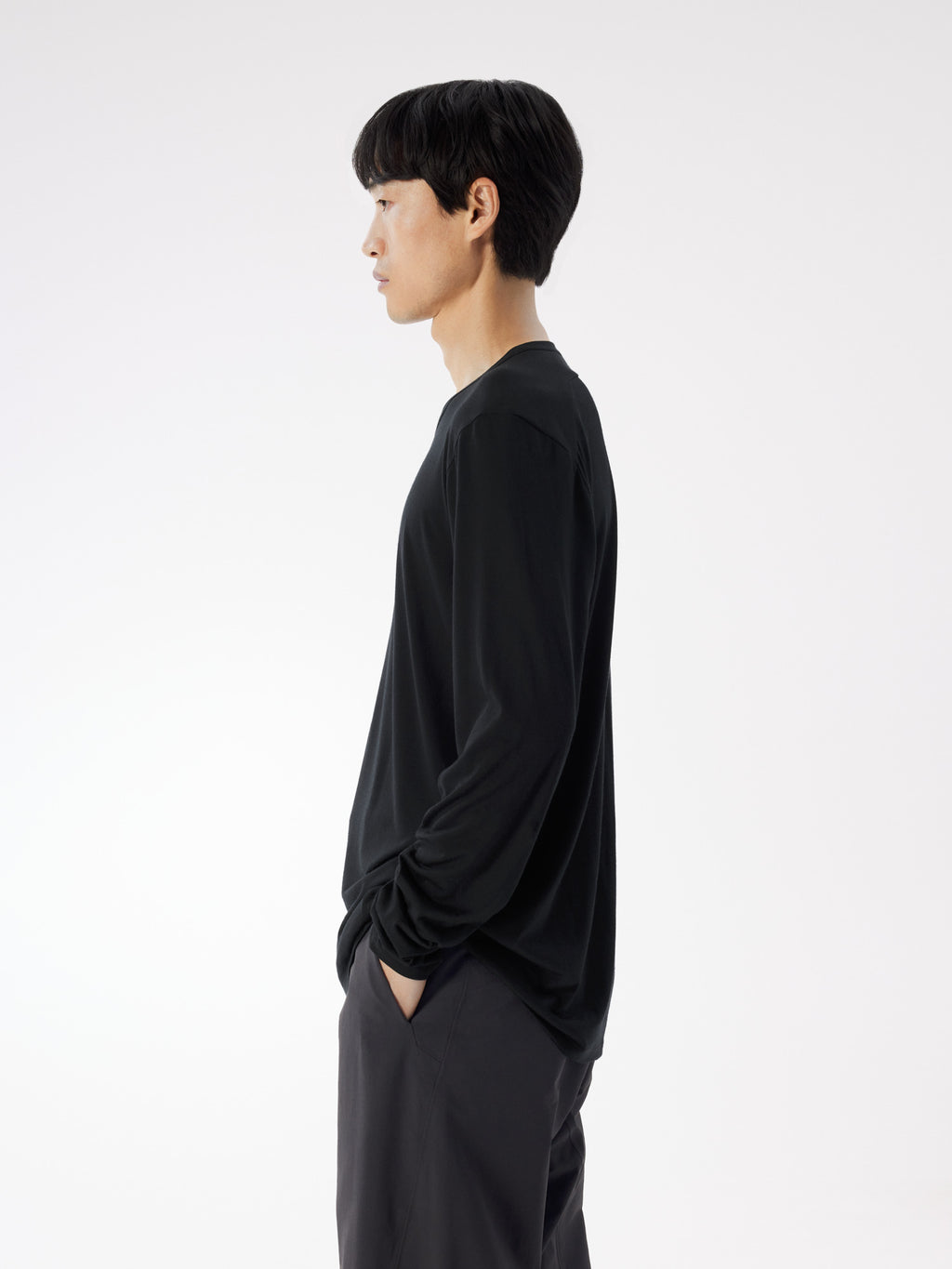 Frame Shirt LS Black Profile